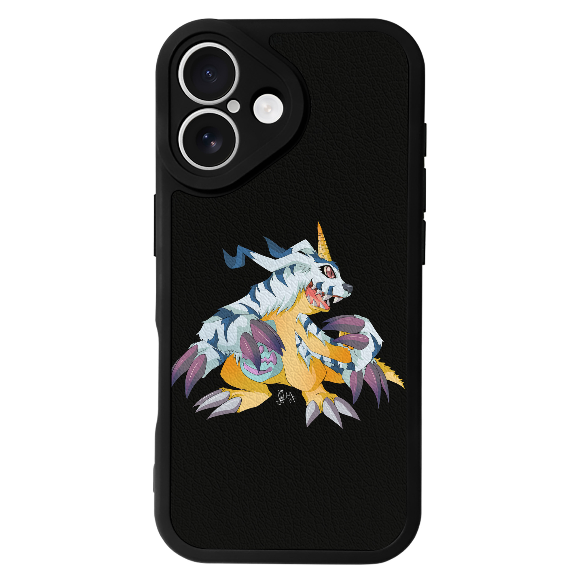 （画像用） Digimon デジタルモンスター/デジモン 【iPhone 16シリーズ対応】シリコンスマホケース（レザー調） 材質：シリコン